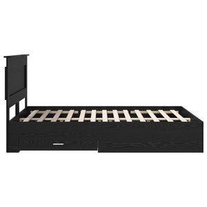 Σκελετός Κρεβατιού Μαύρη Οξυά 140 x 190 cm Επεξεργασμένο Ξύλο