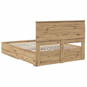 Σκελετός Κρεβατιού Artisan Oak 140 x 190 cm Επεξεργασμένο Ξύλο - Pakobazaar