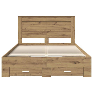 Σκελετός Κρεβατιού Artisan Oak 140 x 190 cm Επεξεργασμένο Ξύλο - Pakobazaar