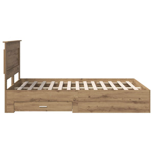 Σκελετός Κρεβατιού Artisan Oak 140 x 190 cm Επεξεργασμένο Ξύλο - Pakobazaar