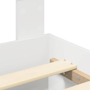 Σκελετός Κρεβατιού Λευκό 135 x 190 cm Επεξεργασμένο Ξύλο - Pakobazaar