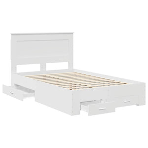 Σκελετός Κρεβατιού Λευκό 135 x 190 cm Επεξεργασμένο Ξύλο - Pakobazaar