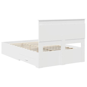 Σκελετός Κρεβατιού Λευκό 135 x 190 cm Επεξεργασμένο Ξύλο - Pakobazaar