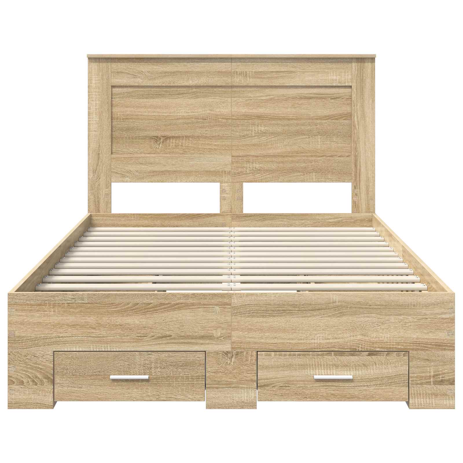 Σκελετός Κρεβατιού Δρύς Sonoma 135 x 190 cm Επεξεργασμένο Ξύλο - Pakobazaar
