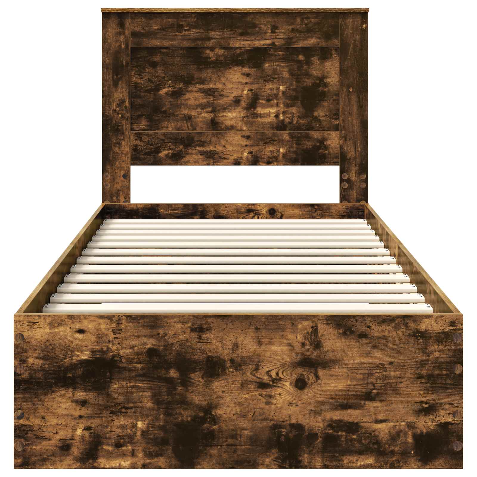 Σκελετός Κρεβατιού Καπνιστό Δρύινο και Ασημί 75 x 190 cm