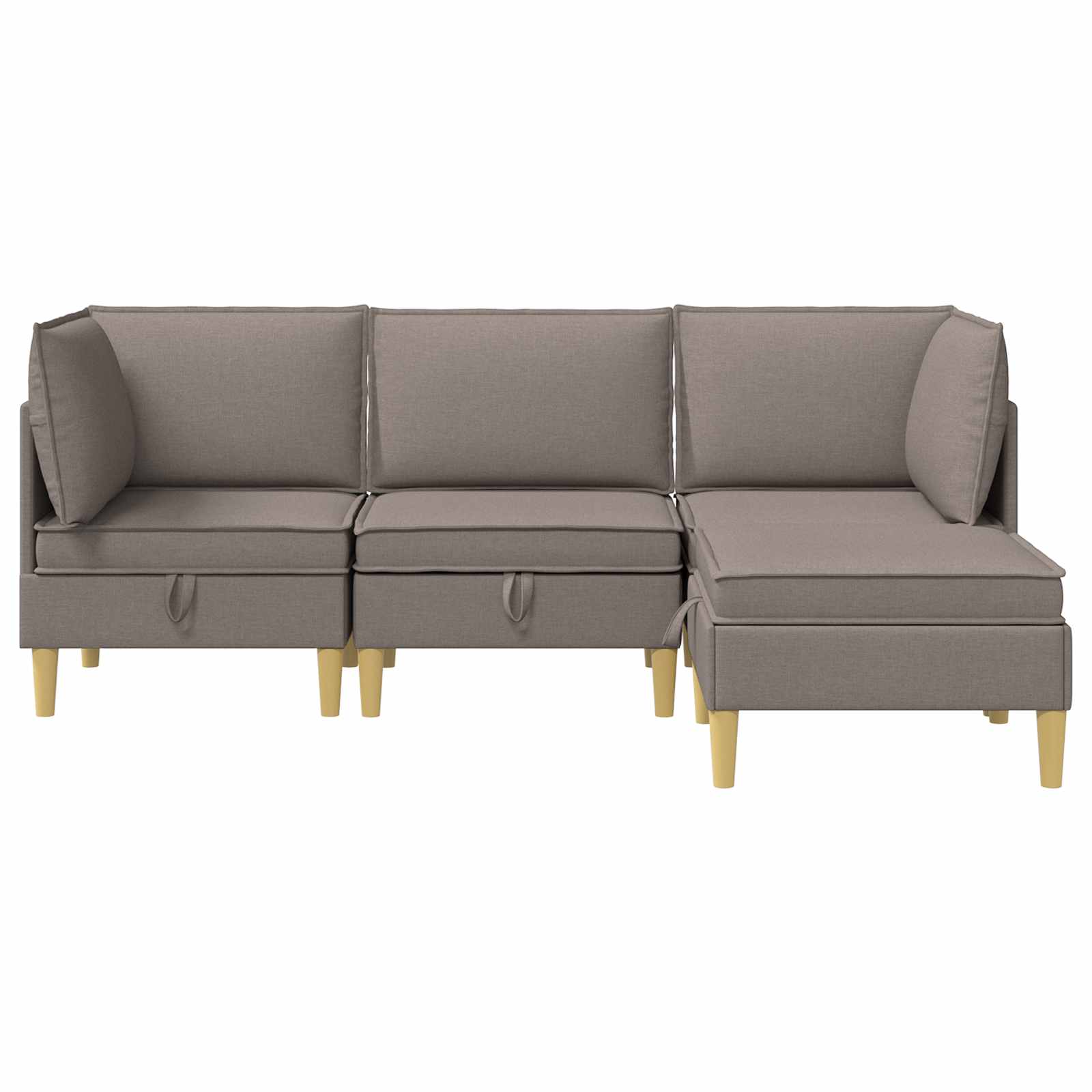 Σετ Επίπλων Σαλονιού με μαξιλάρι 4 pcs Taupe Ύφασμα - Pakobazaar