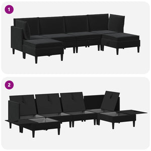 Σετ Επίπλων Σαλονιού με μαξιλάρι 6 pcs Μαύρο Βελούδο - Pakobazaar