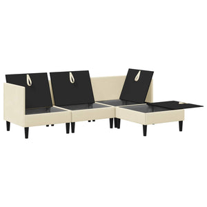 Σετ Επίπλων Σαλονιού 4 pcs Κρεμ Ύφασμα - Pakobazaar