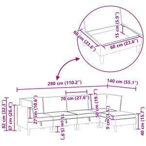 Σετ Επίπλων Σαλονιού 5 pcs Άμμος Ύφασμα - Pakobazaar