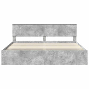 Σκελετός Κρεβατιού Σκυρόδεμα 200 x 200 cm Στερεά ξυλεία πεύκου