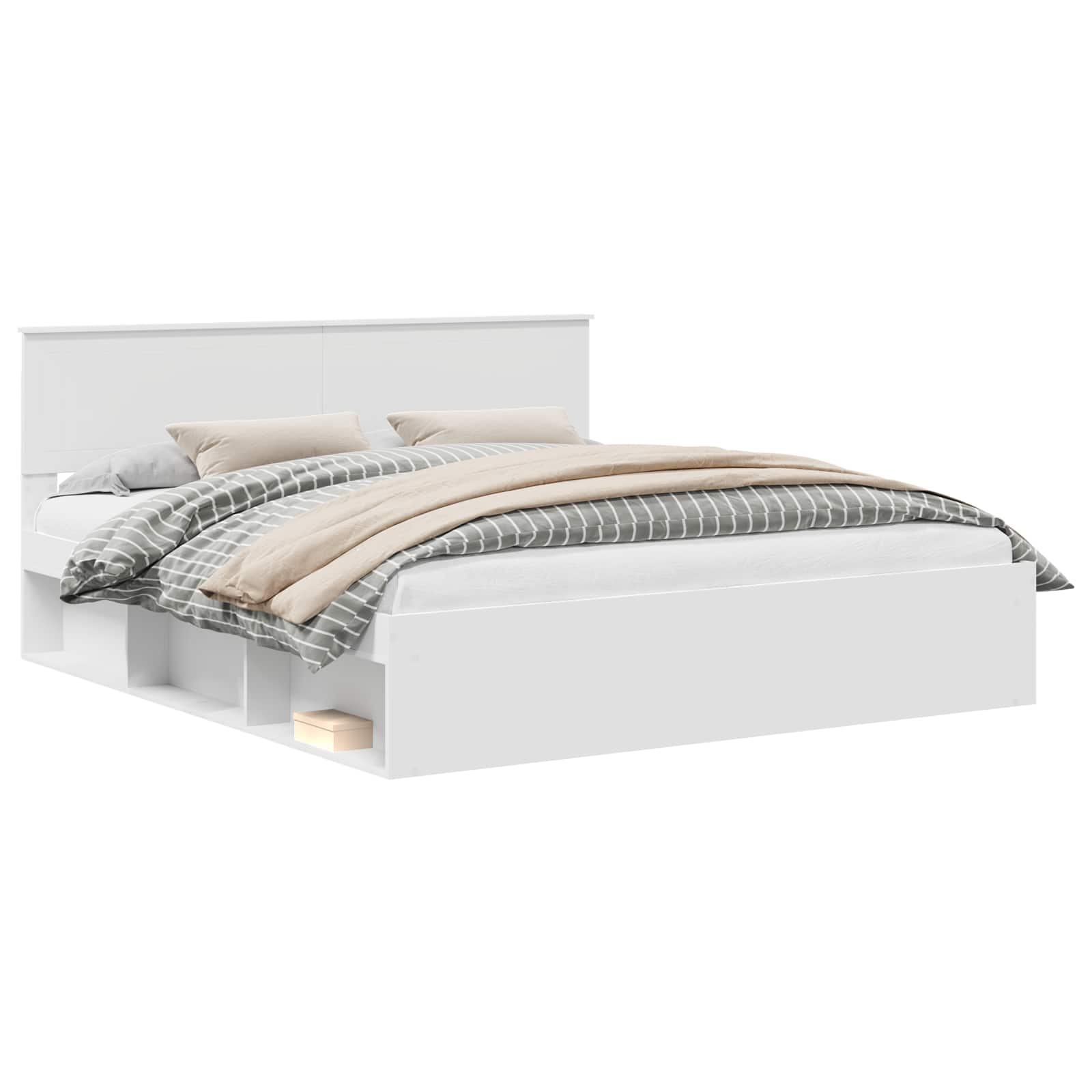 Σκελετός Κρεβατιού Λευκό 180 x 200 cm Στερεά ξυλεία πεύκου