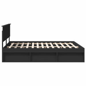 Σκελετός Κρεβατιού Μαύρο 160 x 200 cm Στερεά ξυλεία πεύκου