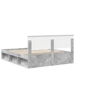 Σκελετός Κρεβατιού Σκυρόδεμα 160 x 200 cm Στερεά ξυλεία πεύκου