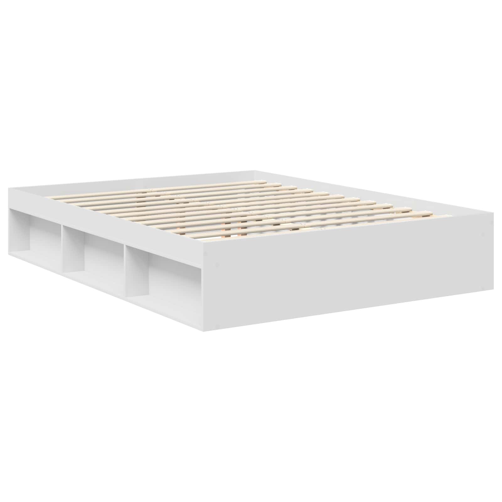 Σκελετός Κρεβατιού Λευκό 150 x 200 cm Στερεά ξυλεία πεύκου - Pakobazaar