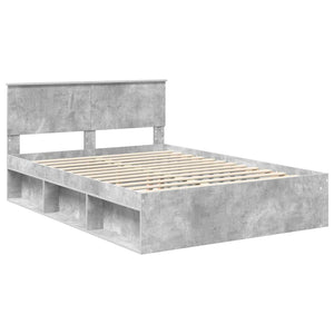 Σκελετός Κρεβατιού Σκυρόδεμα 140 x 190 cm Στερεά ξυλεία πεύκου