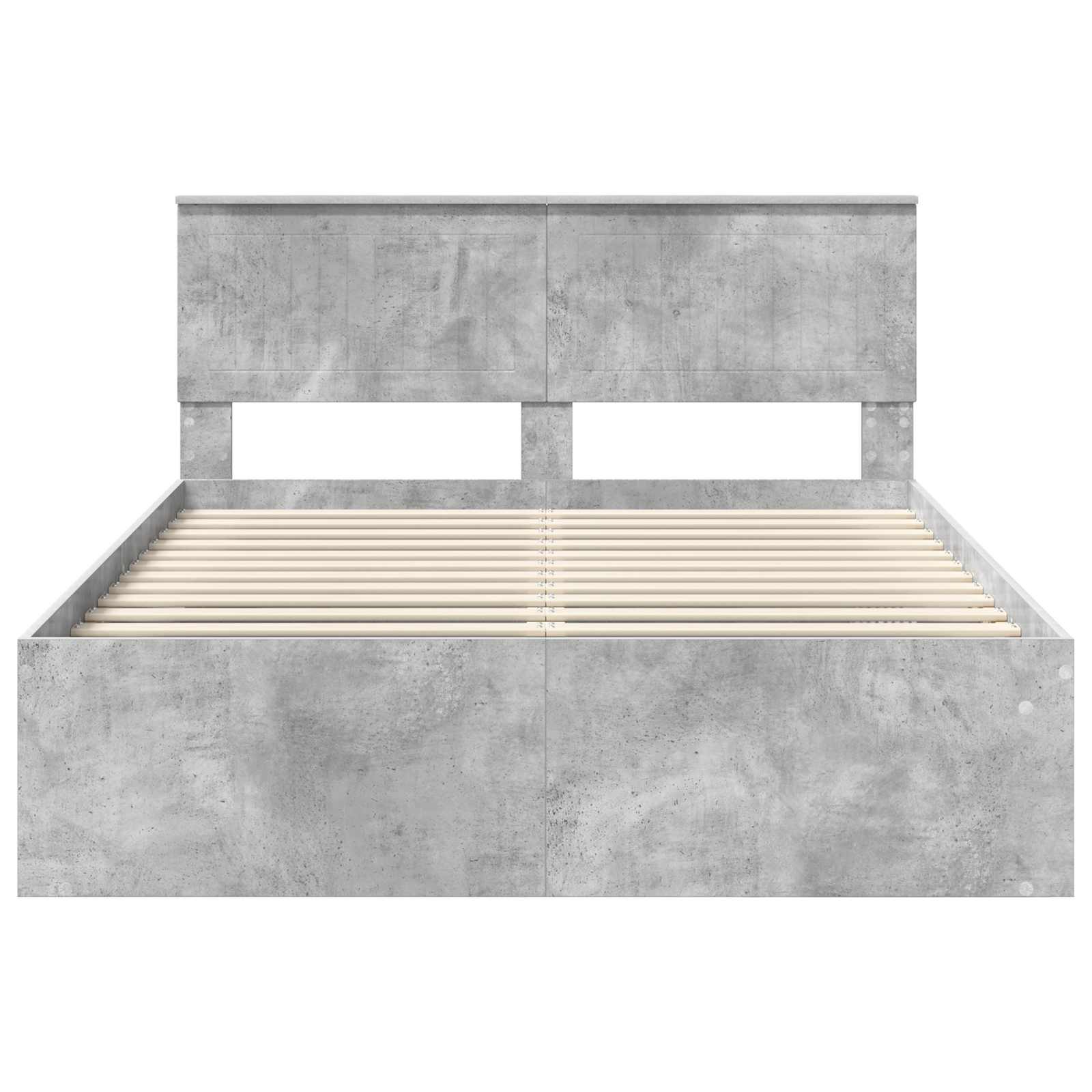 Σκελετός Κρεβατιού Σκυρόδεμα 140 x 190 cm Στερεά ξυλεία πεύκου