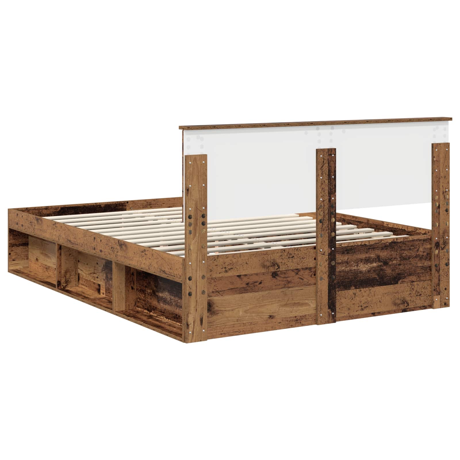 Σκελετός Κρεβατιού Παλιό ξύλο 135 x 190 cm Στερεά ξυλεία πεύκου