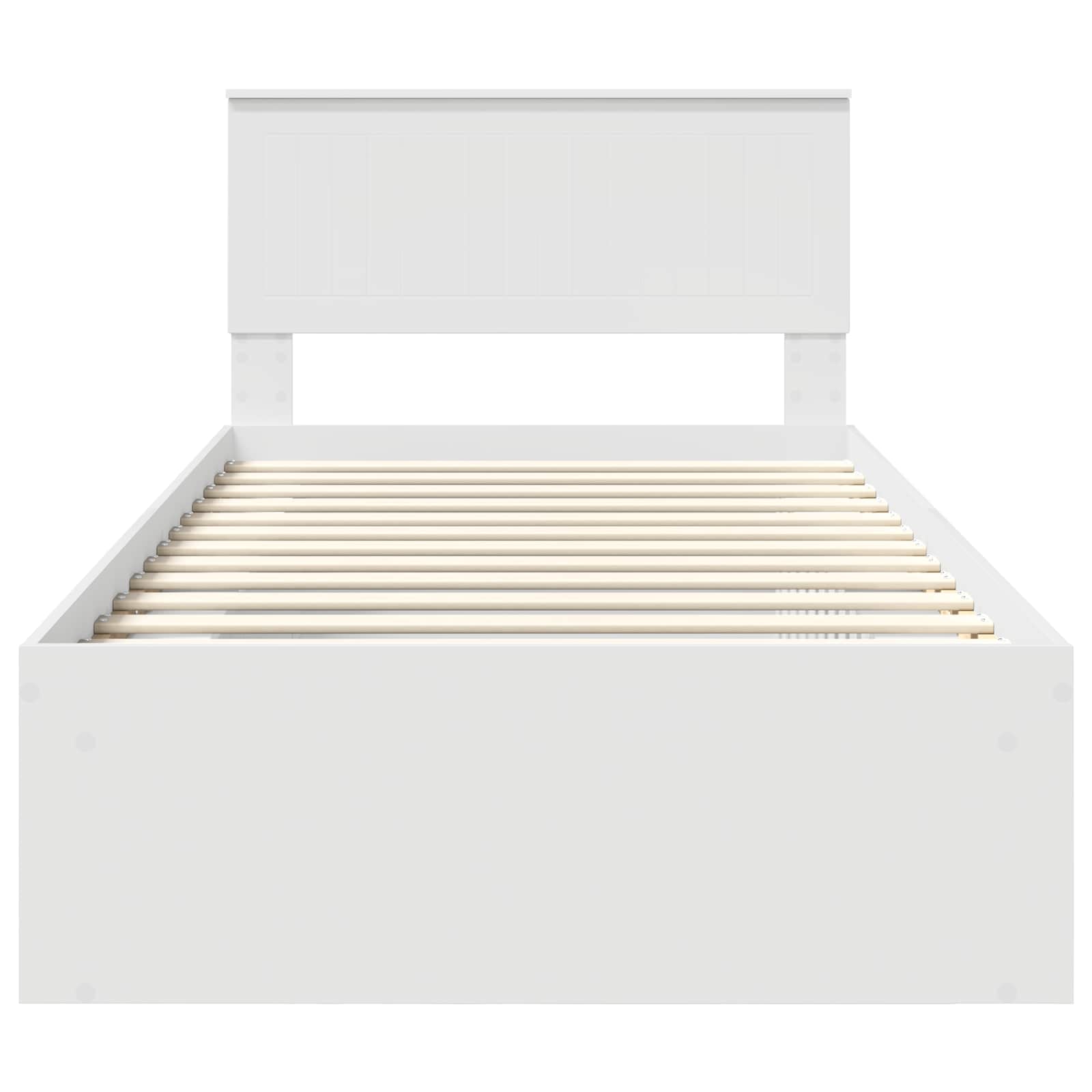 Σκελετός Κρεβατιού Λευκό 100 x 200 cm Στερεά ξυλεία πεύκου