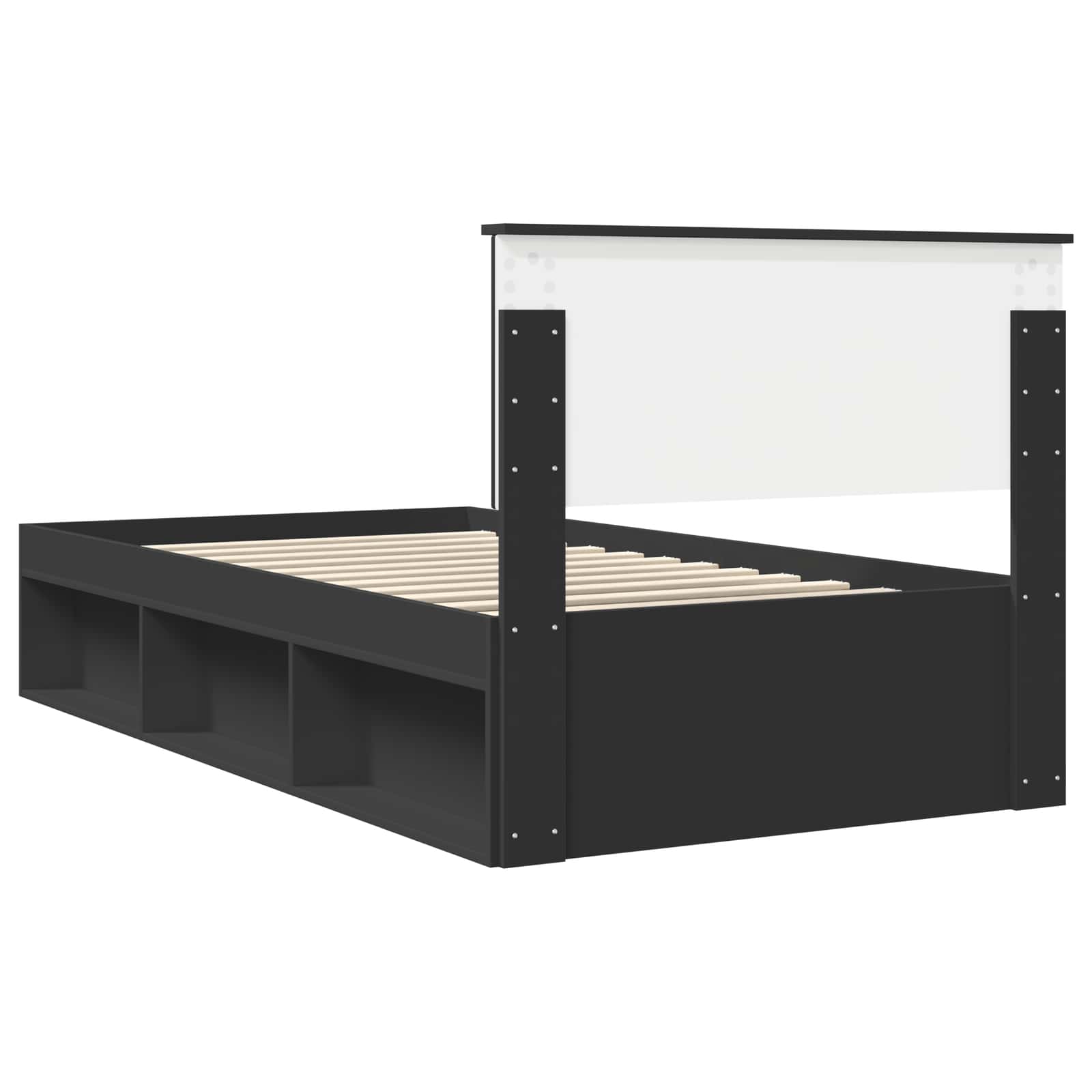 Σκελετός Κρεβατιού Μαύρο 100 x 200 cm Στερεά ξυλεία πεύκου