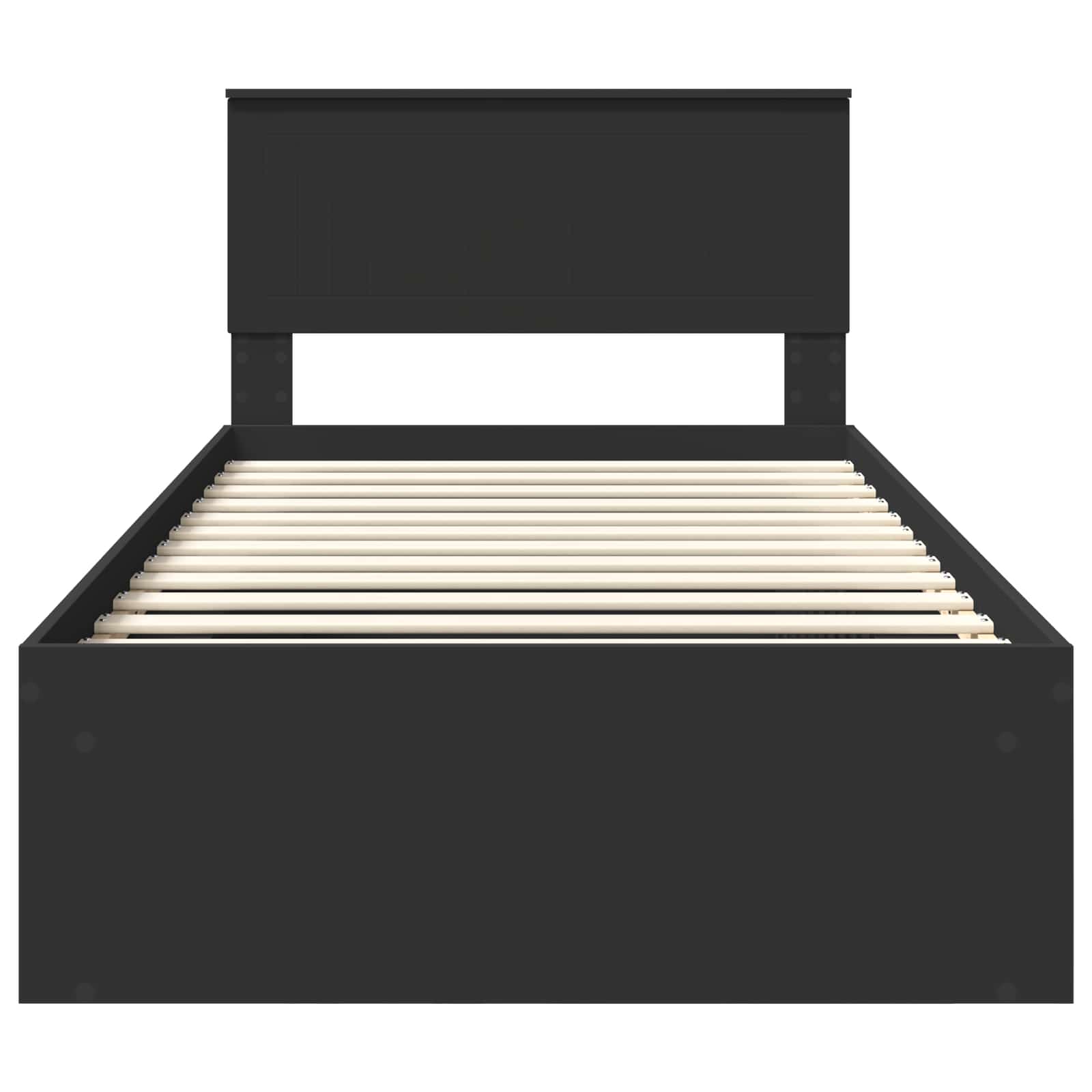 Σκελετός Κρεβατιού Μαύρο 100 x 200 cm Στερεά ξυλεία πεύκου