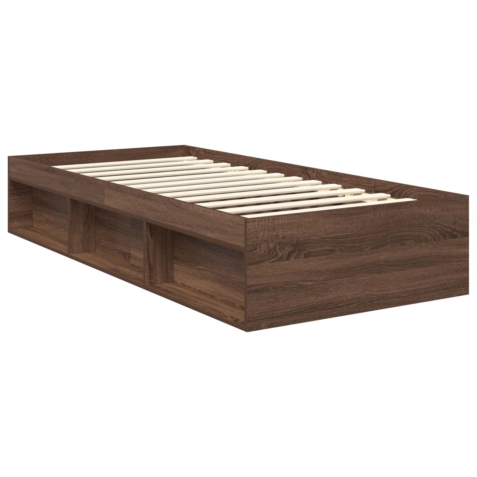 Σκελετός Κρεβατιού Καφέ δρυς 90 x 200 cm Στερεά ξυλεία πεύκου