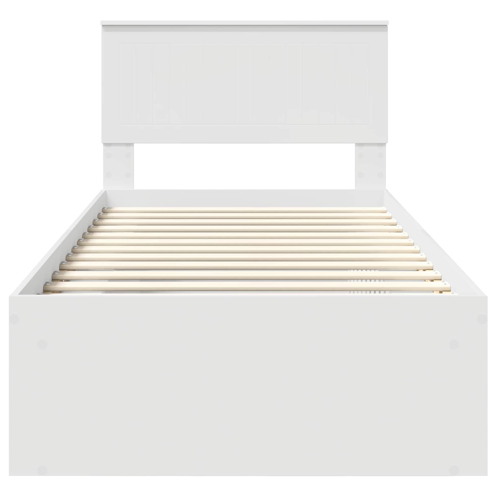 Σκελετός Κρεβατιού Λευκό 90 x 190 cm Στερεά ξυλεία πεύκου