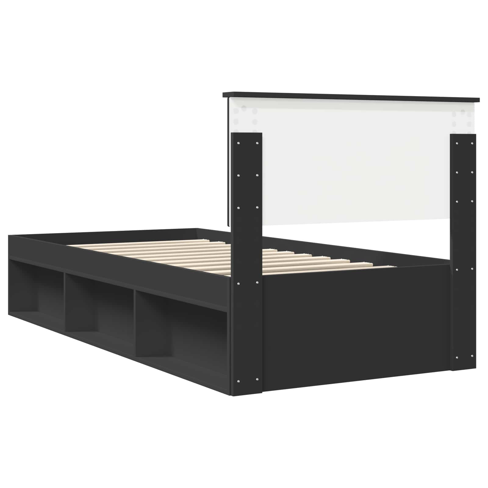 Σκελετός Κρεβατιού Μαύρο 90 x 190 cm Στερεά ξυλεία πεύκου