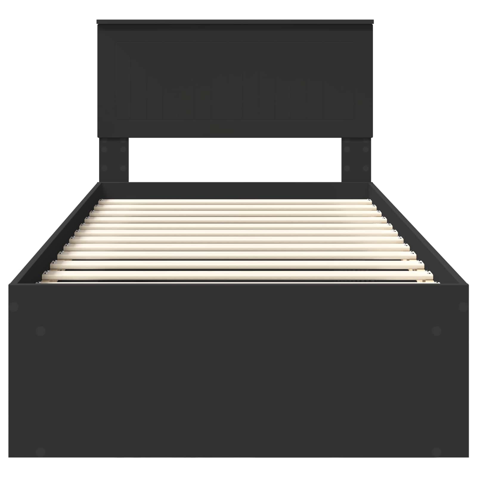 Σκελετός Κρεβατιού Μαύρο 90 x 190 cm Στερεά ξυλεία πεύκου