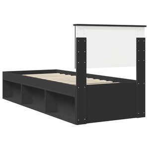 Σκελετός Κρεβατιού Μαύρο 75 x 190 cm Στερεά ξυλεία πεύκου