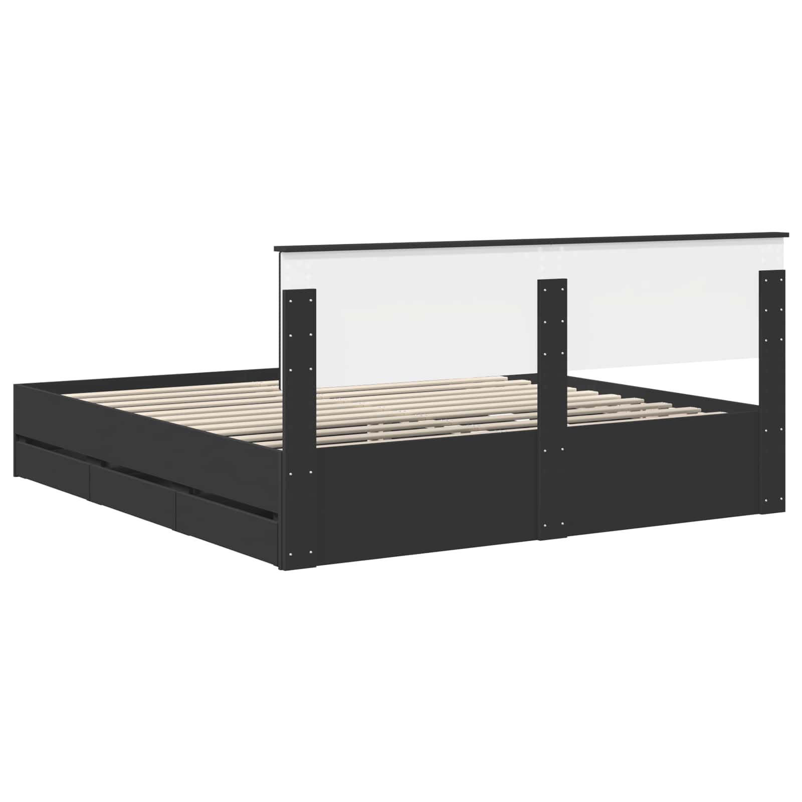 Σκελετός Κρεβατιού Μαύρο 180 x 200 cm Μηχανήματος Ξύλο