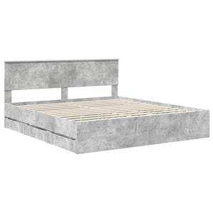 Σκελετός Κρεβατιού Σκυρόδεμα Γκρι 180 x 200 cm Μηχανήματος Ξύλο