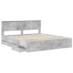 Σκελετός Κρεβατιού Σκυρόδεμα Γκρι 180 x 200 cm Μηχανήματος Ξύλο