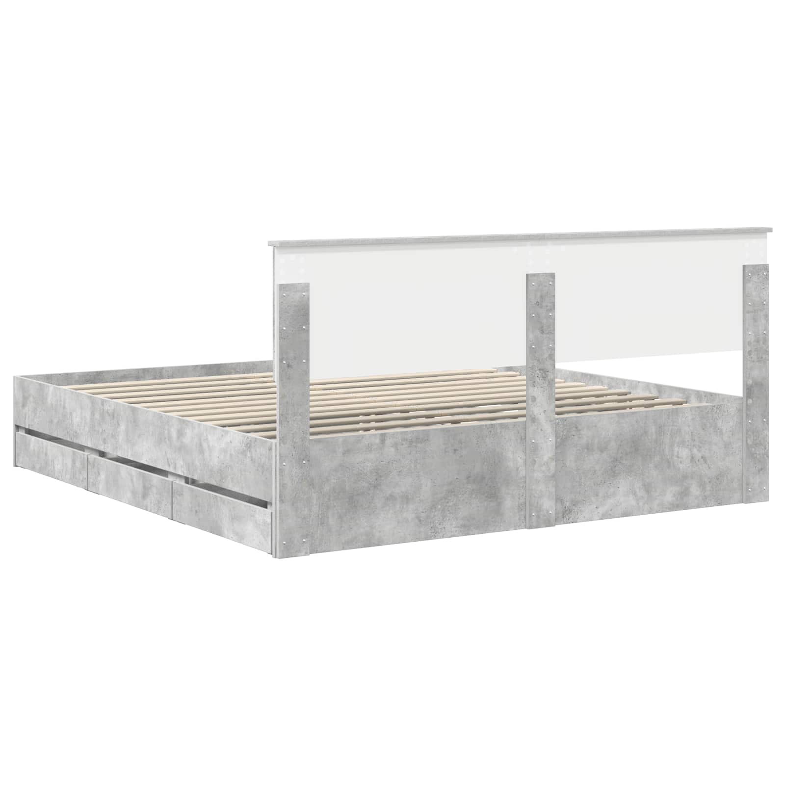 Σκελετός Κρεβατιού Σκυρόδεμα Γκρι 180 x 200 cm Μηχανήματος Ξύλο