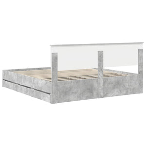 Σκελετός Κρεβατιού Σκυρόδεμα Γκρι 180 x 200 cm Μηχανήματος Ξύλο