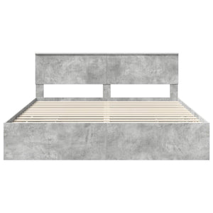 Σκελετός Κρεβατιού Σκυρόδεμα Γκρι 180 x 200 cm Μηχανήματος Ξύλο