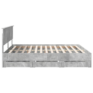Σκελετός Κρεβατιού Σκυρόδεμα Γκρι 180 x 200 cm Μηχανήματος Ξύλο