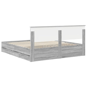 Σκελετός Κρεβατιού Γκρίζο Σονομα 180 x 200 cm Μηχανήματος Ξύλο