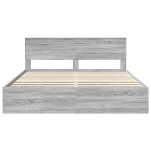 Σκελετός Κρεβατιού Γκρίζο Σονομα 180 x 200 cm Μηχανήματος Ξύλο