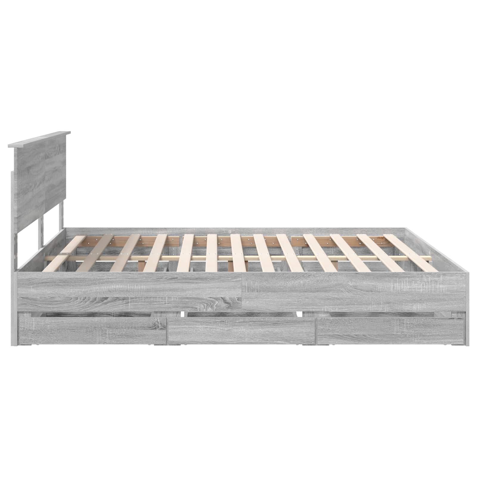 Σκελετός Κρεβατιού Γκρίζο Σονομα 180 x 200 cm Μηχανήματος Ξύλο