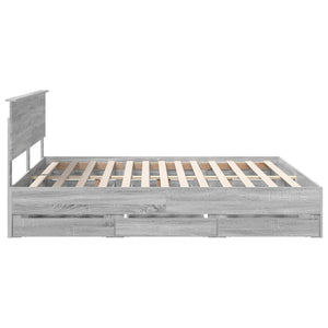 Σκελετός Κρεβατιού Γκρίζο Σονομα 180 x 200 cm Μηχανήματος Ξύλο
