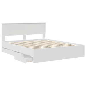 Σκελετός Κρεβατιού Λευκό 160 x 200 cm Μηχανήματος Ξύλο