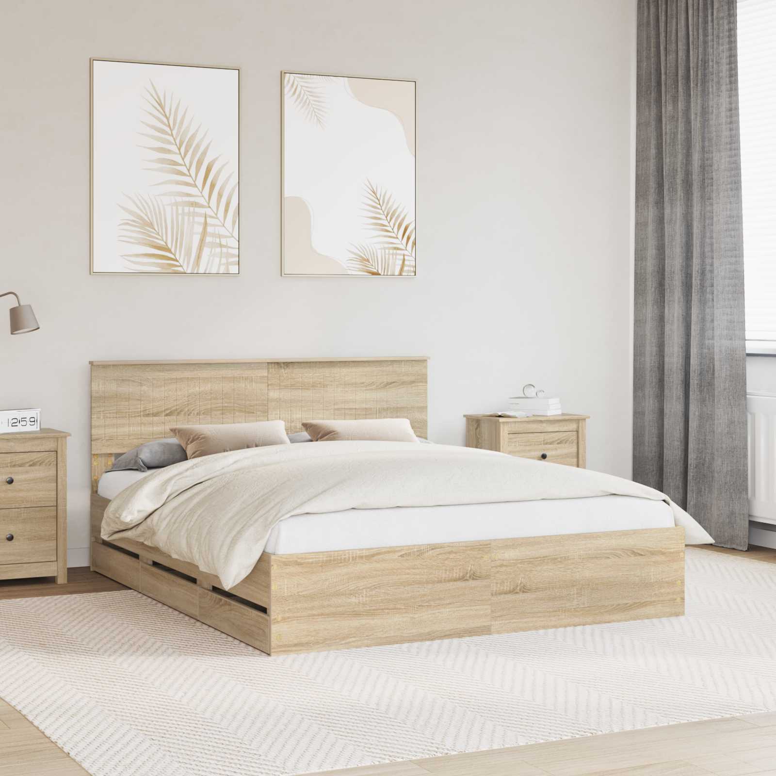 Σκελετός Κρεβατιού Δρύς Sonoma 160 x 200 cm Μηχανήματος Ξύλο