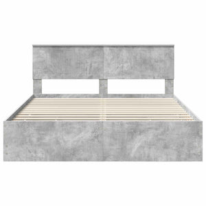 Σκελετός Κρεβατιού Σκυρόδεμα Γκρι 160 x 200 cm Μηχανήματος Ξύλο