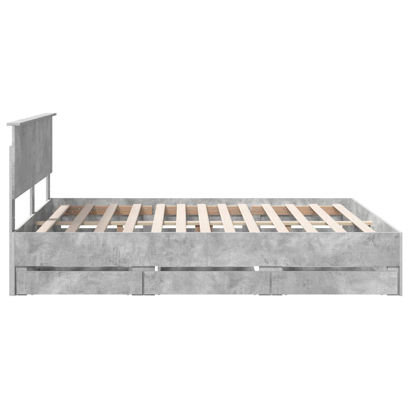 Σκελετός Κρεβατιού Σκυρόδεμα Γκρι 160 x 200 cm Μηχανήματος Ξύλο