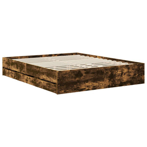 Σκελετός Κρεβατιού Καπνιστό Δρύς 160 x 200 cm Μηχανήματος Ξύλο