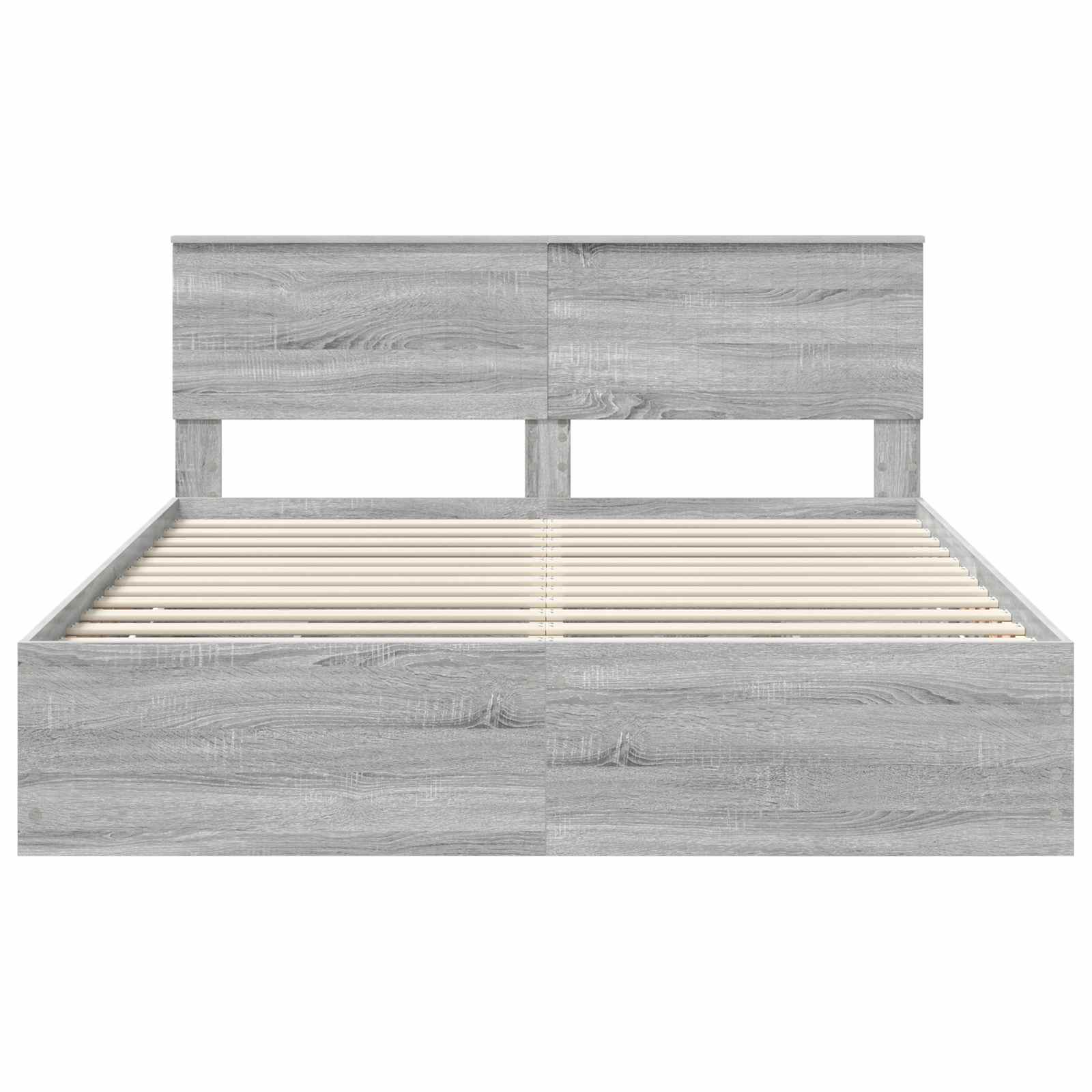 Σκελετός Κρεβατιού Γκρίζο Σονομα 160 x 200 cm Μηχανήματος Ξύλο