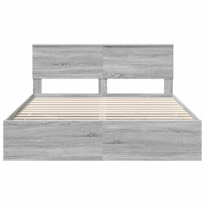 Σκελετός Κρεβατιού Γκρίζο Σονομα 160 x 200 cm Μηχανήματος Ξύλο