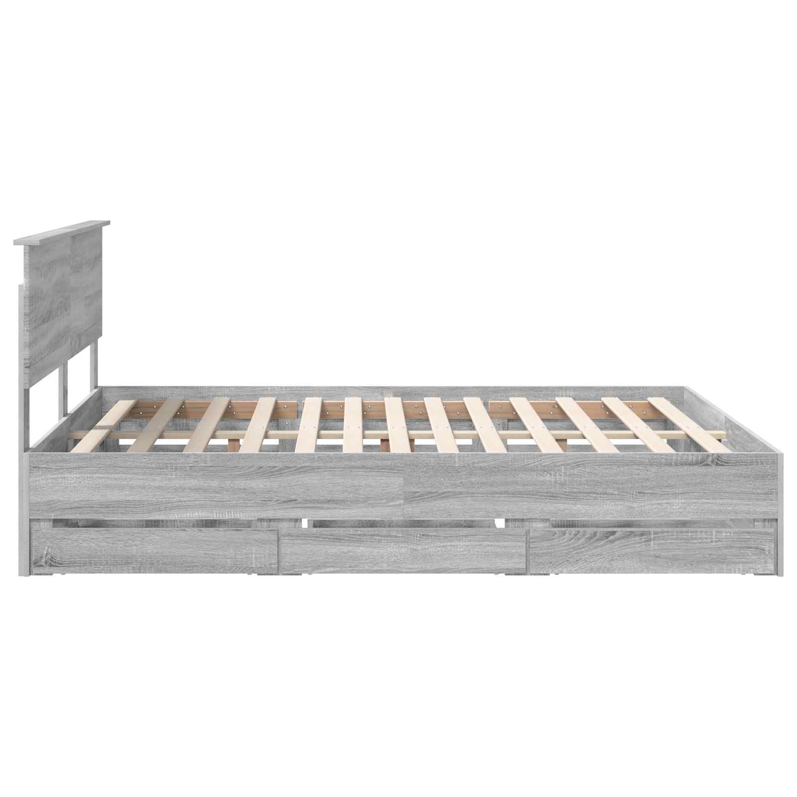 Σκελετός Κρεβατιού Γκρίζο Σονομα 160 x 200 cm Μηχανήματος Ξύλο