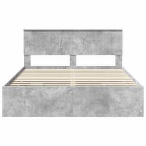 Σκελετός Κρεβατιού Σκυρόδεμα Γκρι 150 x 200 cm Μηχανήματος Ξύλο - Pakobazaar
