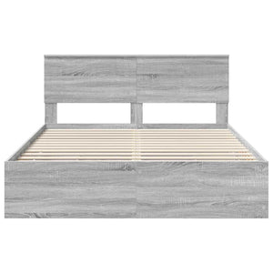 Σκελετός Κρεβατιού Γκρίζο Σονομα 150 x 200 cm Μηχανήματος Ξύλο - Pakobazaar